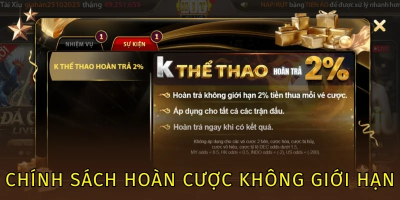 Khuyến Mãi Hitclub - Quà Tặng Giá Trị, Tham Gia Là Nhận Ngay 3 Chính sách hoàn cược không giới hạn